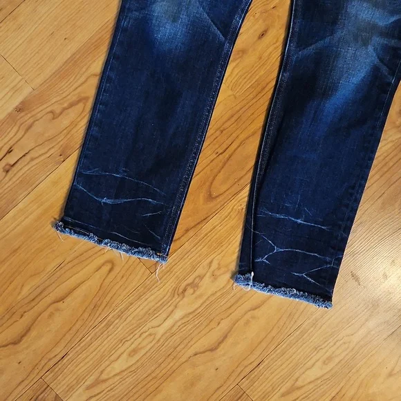 RAG & BONE CROP LOW RISE FRAYED HEM WOMEN’S JEANS sz 30 Dark Wash Denim - Picture 11 of 14